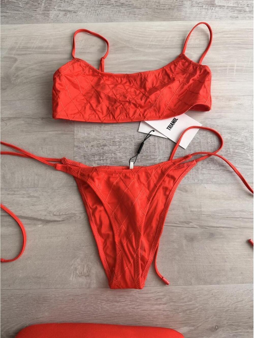 Triangl Women's Orange and Red Bikinis-and-tankini-set